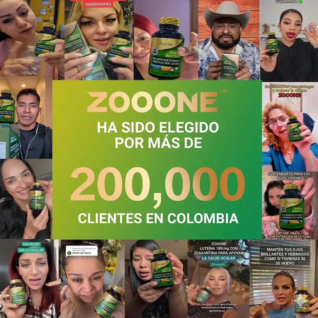 Zooone® Vitaminas para Ojos | Mejora tu Visión, Hidrata y Protege — 90 Cápsulas.