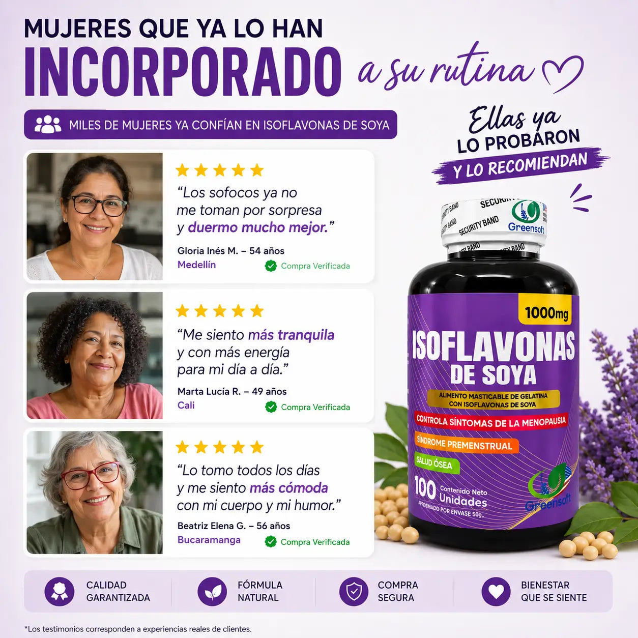 Isoflavona de soya  - Recupera tu bienestar y siéntete tú misma nuevamente