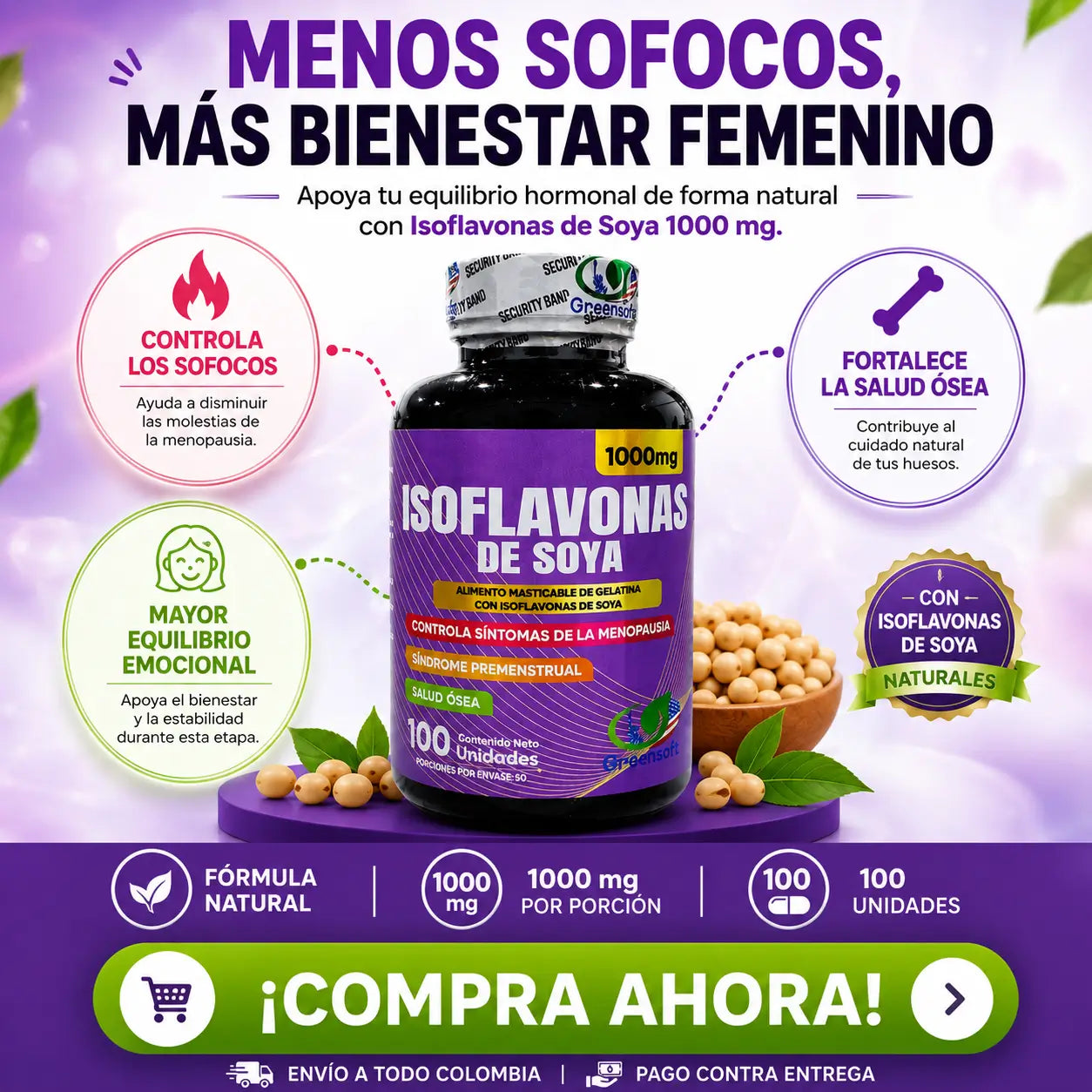 ISOFLAVONA DE SOYA - NO MAS SINTOMAS DE MENOPAUSIA